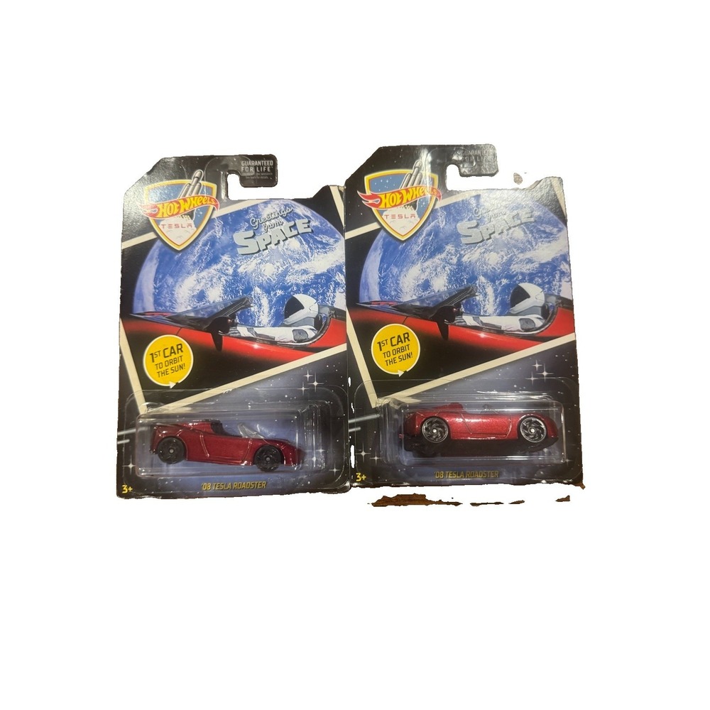 Hot Wheels 08 Tesla Roadster Greetings From Space Starman Lot of 2 GFJ71-D9C0A